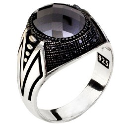 Ασημένιο ανδρικό δαχτυλίδι 925 με αχάτη